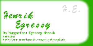 henrik egressy business card